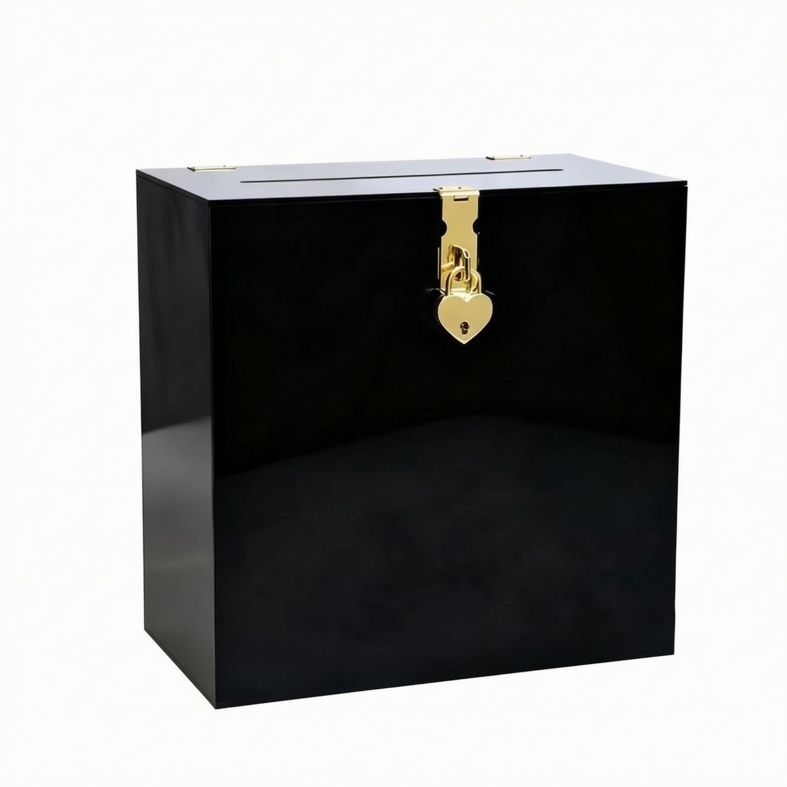 Wedding Card Box - Transparente Acryl-Hochzeitskarten-Sammelbox mit Verschlussdeckel für Umschläge