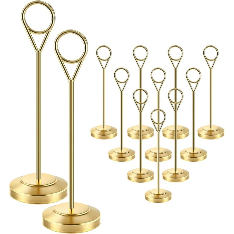Table Number Gold - [A92P!】 Robuste Fotohalter mit Kippschutz-Basis -