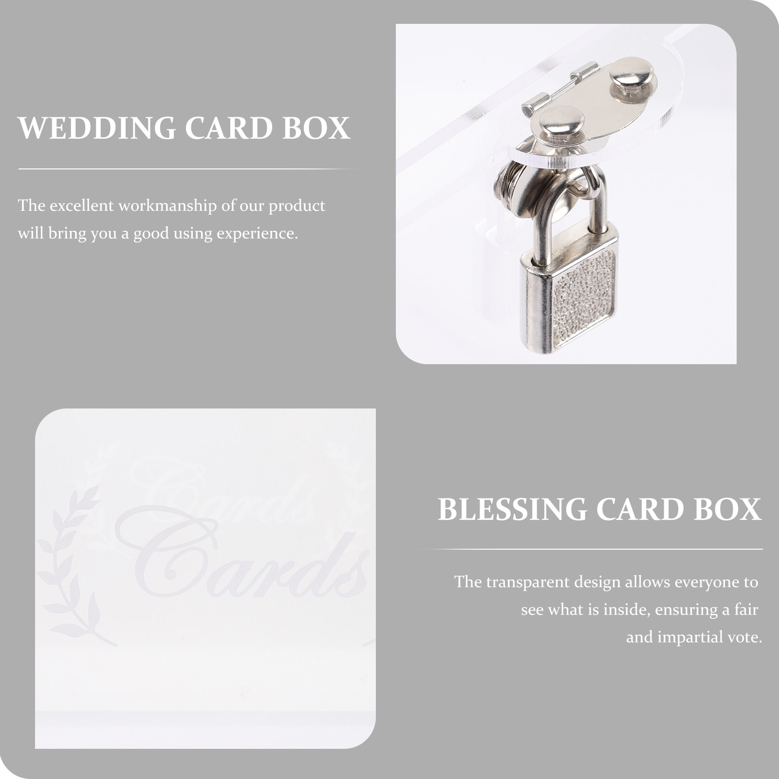 Wedding Card Box - Acryl-Transparente Hochzeitskarten-Sammelbox für Empfangstisch-Mittelstücke zur Präsentation