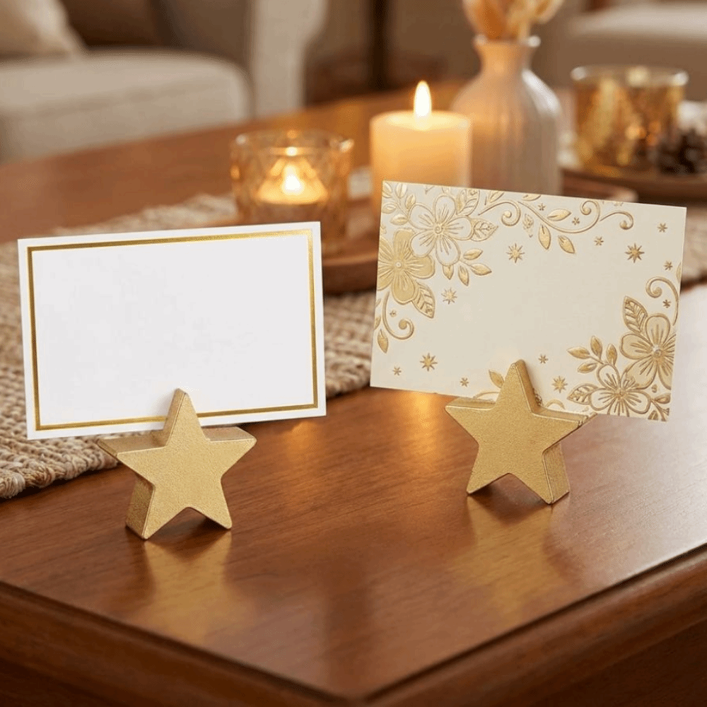 12 Stück Stern- und Herzförmig – Table Number Gold Bewertung und Preis